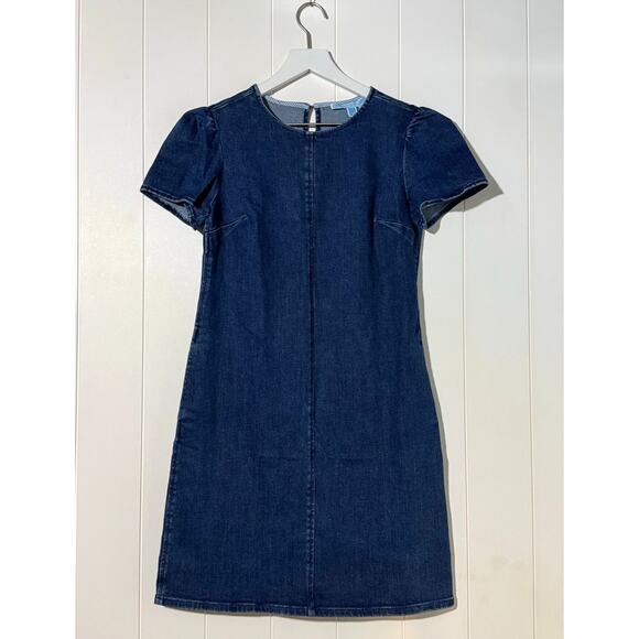 Draper James · Size 0 · Shift Dress · Denim · Above Knee · Blue Wash New - Picture 2 of 8